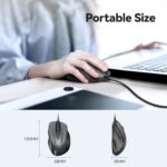 TECKNET USB Wired Mouse with Forward Backward Keys & 4 Adjustable DPI Gray - Image 6