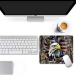 American Flag Eagle rip Oak camo Square Mouse pad, Texture, Waterproof - Image 6