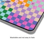 Cute Colorful Checkered Mouse Pad, Retro Purple Pink Blue Green Mousepad - Image 6