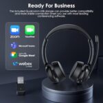 Upgrade ANC & ENC Wireless Headset with Mic for Work(Flip-to-Mute & Dongle) - Image 7