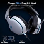AOC 2.4GHz Wireless Gaming Headset for PS5, PS4, PC, Switch, 45Hr, White - Image 6