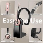 Bluetooth Headset, Wireless Headset with Noise Cancelling Microphone & Mute - Image 6