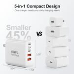 USB C Charger Block, 60W 5-Port Type C Charger Fast Charging Blocks - Image 6