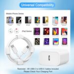 iPhone 17 16 15 Charger, USB C Charger, 4Pack Fast Wall Charging with Cable - Image 6
