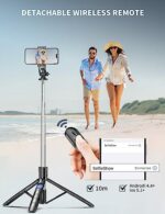 71" Phone Tripod & Selfie Stick, All in One Extendable Cell Phone Tripod with - Image 6