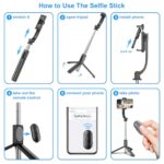 SelfieShow Selfie Stick, Extendable Selfie Stick Tripod with Wireless Remote and - Image 6