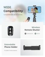 SENSYNE 62" Phone Tripod for iPhone, Extendable Selfie Stick Tripod Stand with - Image 6