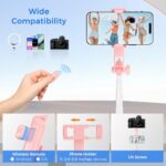 Selfie Stick Travel Tripod for Cell Phone with Remote Control and (B0DLNZSFTS) - Image 6
