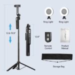yAyusi 70.9" Auto Face Tracking Selfie Stick Tripod for iPhone with Light - Image 6