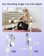 53'' Selfie Stick Tripod with Light, Enhanced 4-Leg Cell Phone Stand Camera - Image 6