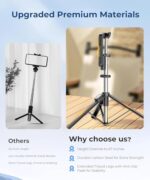 Fuloview 67” Selfie Stick Tripod for iPhone, Lightweight Travel Phone Tripod - Image 6