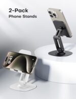 OMOTON Cell Phone Stand for Desk, 2 Pack Adjustable Foldable Phone Holder - Image 6