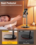 DIMONCOAT Phone Stand for Desk, Angle Height Adjustable Phone Holder for Desk - Image 6
