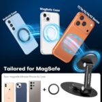 OMOTON MS05 [Height Adjustable] 360° Rotating Magnetic Phone Stand, Black - Image 6