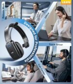Bluetooth Headset, 60hrs AI Noise Canceling V5.2 Over Head Headphones - Image 6