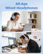 USB C & 3.5mm 2 in 1 Wired Headphones, Stereo Over Ear Headphones with HD Mic - Image 7