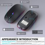 KANMABPC Wireless Bluetooth Mouse, Silent Dual Mode Mouse(Black) - Image 7