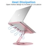 Swivel Laptop Stand for Desk, Adjustable Height Aluminum Computer Stand with 360 - Image 7
