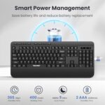 TECKNET 2.4GHz Wireless Ergonomic Keyboard with Full Size Wrist Rest - Image 7