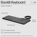 HP 400 Backlit Wired Keyboard (Ash Wired) - Warm White LED Illuminated Keys w/ 3 - Image 7