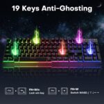GEODMAER 104 Keys Gaming Keyboard, Full Size LED Backlit Wired Keyboard with - Image 7