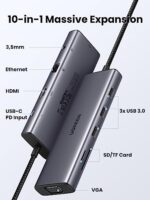 UGREEN USB C Hub, USB-C 10-in-1 Dongle with Dual Monitor 4K HDMI and VGA - Image 7
