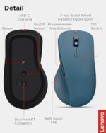 Lenovo Yoga Pro Mouse, Bluetooth, USB-C Rechargable, Dual Mode Bluetooth - Image 7