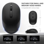 TECKNET 3-Device Portable Wireless Bluetooth Mouse for Laptop Black - Image 7