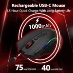 E-YOOSO Premium Wireless Bluetooth Versatile Mouse,8000 DPI,6 RGB Backlit - Image 7