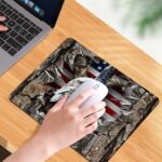 American Flag Eagle rip Oak camo Square Mouse pad, Texture, Waterproof - Image 7