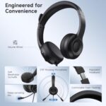 AOC USB Headset with Microphone for PC, On-Ear Wired Headphones with Mic - Image 7