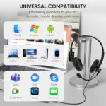 USB Headset with Noise-Canceling Microphone, USB-C/USB-A/3.5mm for PC Mac - Image 7