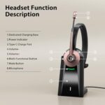 Wiressless Headset with Mic for Work, Bluetooth Headset with Noise Cancelling - Image 7